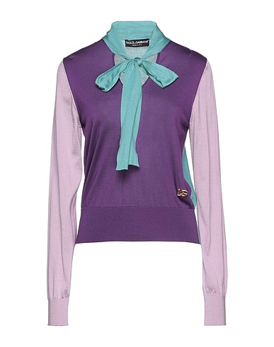 DOLCE&GABBANA Jumper Dark purple 100% Silk, Brass