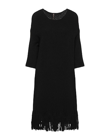 MANILA GRACE Short dress Black 44% Acrylic, 25% Polyamide, 18% Polyester, 13% Wool