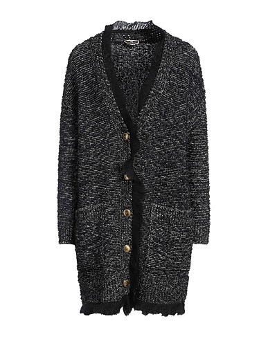 ELISABETTA FRANCHI Cardigan Black 50% Polyamide, 25% Synthetic fibers, 18% Wool, 4% Mohair wool, 3% Alpaca wool