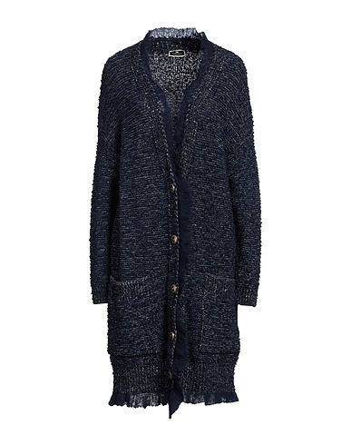 ELISABETTA FRANCHI Cardigan Navy 50% Polyamide, 25% Synthetic fibers, 18% Wool, 4% Mohair wool, 3% Alpaca wool