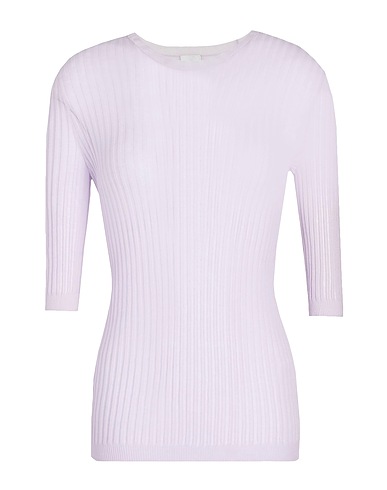 8 by YOOX Jumper COTTON BLEND MOCK-NECK KNIT TOP
 Lilac 82% Cotton, 18% Polyamide