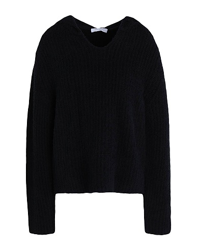 NINETY PERCENT Sweater FISHERMAN RIB HOODIE
 Black 100% Organic cotton