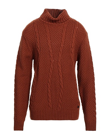 GIANNI LUPO Polo neck Brick red 70% Acrylic, 30% Wool