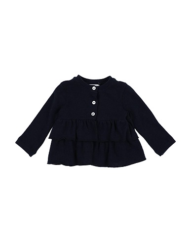LE PETIT COCO Cardigan Midnight blue 69% Cotton, 21% Synthetic fibers, 4% Elastane, 3% Viscose, 3% Polyester