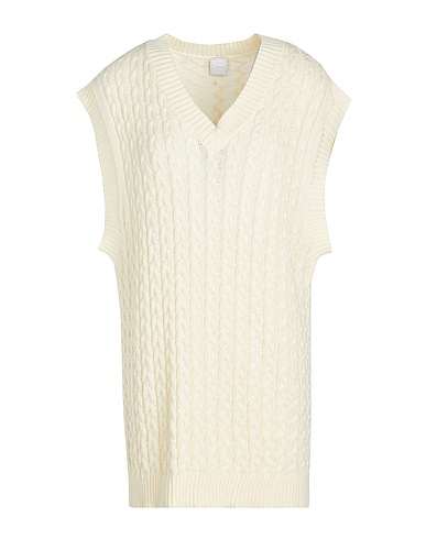 8 by YOOX Maglia Gilet CABLE KNIT SLEEVELESS JUMPER
 Avorio 100% Cotone organico