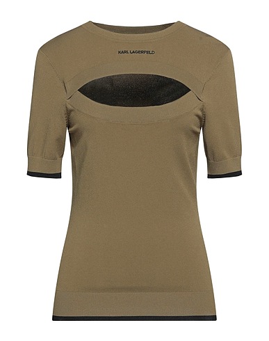 KARL LAGERFELD Jumper Military green 83% Recycled viscose, 17% Polyester
