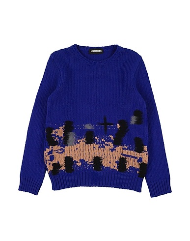 LES HOMMES Pullover Blu 80% Lana, 20% Poliammide