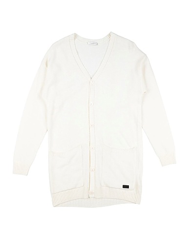 PAOLO PECORA Strickjacke Elfenbein 33% Viskose, 23% Polyamid, 20% Wolle, 20% Baumwolle, 4% Kaschmir