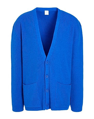 8 by YOOX Cardigan HEAVY COTTON OVER-SIZE CARDIGAN
 Bright blue 75% Recycled cotton, 20% Recycled polyester, 5% Other Fibres