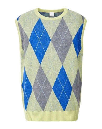 8 by YOOX Jumper WOOL BLEND S/LESS JACQUARD CREWNECK
 Light green 70% Recycled wool, 25% Recycled polyamide, 5% Other Fibres