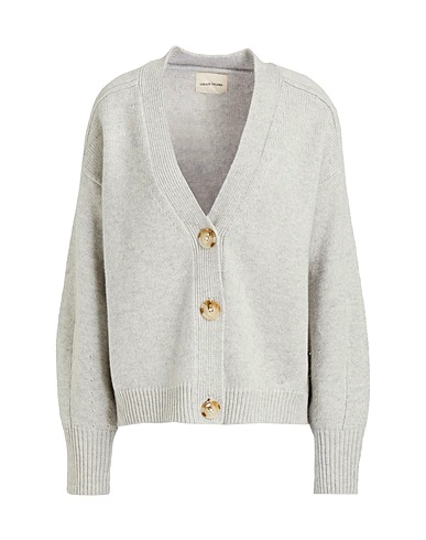 LOULOU STUDIO Cardigan Grey 90% Wool, 10% Cashmere
