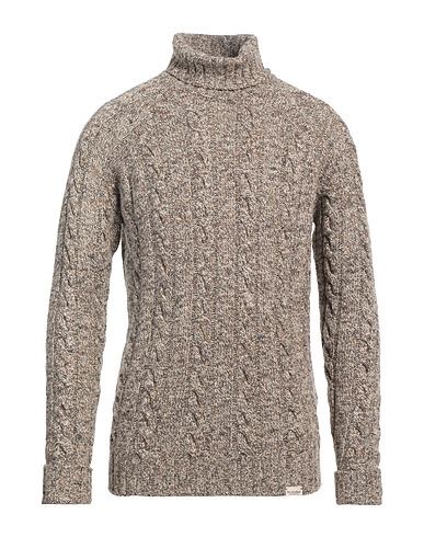 BROOKSFIELD Polo neck Khaki 50% Textile fibres, 24% Cotton, 24% Wool, 2% Cashmere