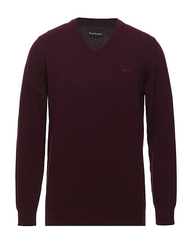 BARBOUR Jumper Burgundy 100% Wool