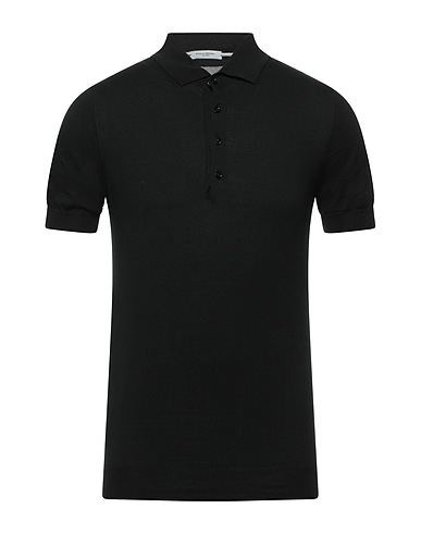 PAOLO PECORA Jumper Black 100% Cotton, Mother-of-pearl