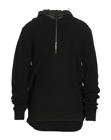 KARL LAGERFELD Maglia con zip Nero 100% Cotone, Poliestere