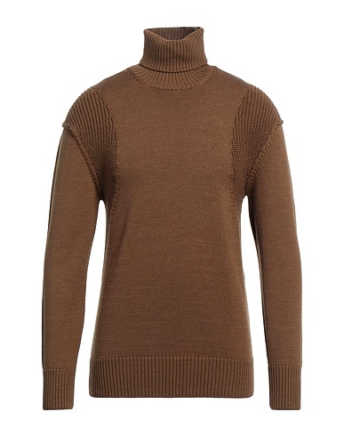 PAOLO PECORA Polo neck Brown 100% Virgin Wool