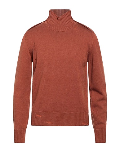 PAOLO PECORA Turtleneck Brown 100% Virgin Wool