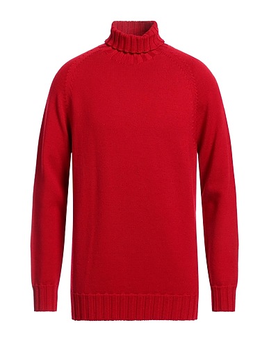 H953 Polo neck Red 100% Merino Wool