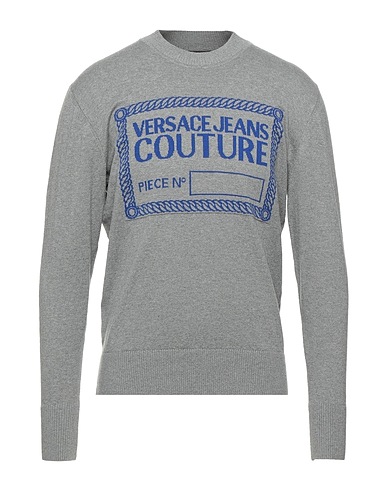 VERSACE JEANS COUTURE Sweater Grey 95% Cotton, 5% Cashmere