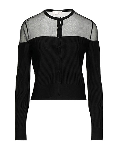 MCQUEEN Cardigan Black 95% Viscose, 5% Polyester, Silk