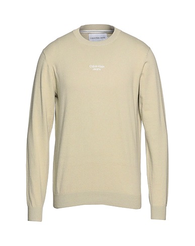 CALVIN KLEIN JEANS Πουλόβερ Πράσινο του φασκόμηλου 80% Βαμβάκι, 17% Πολυαμίδη, 3% Ελαστάνη