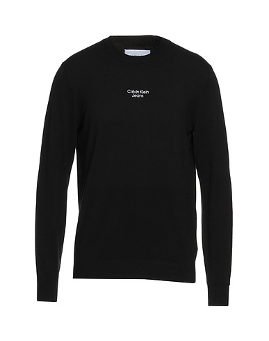 CALVIN KLEIN JEANS Jumper Black 80% Cotton, 17% Polyamide, 3% Elastane