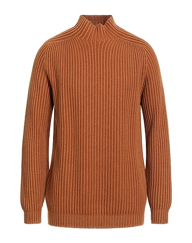 DONDUP Polo neck Camel 100% Wool