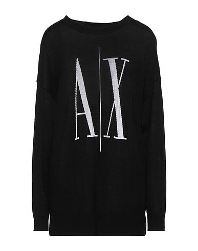 ARMANI EXCHANGE Sweater Black 100% Virgin Wool, Wool, Polyamide