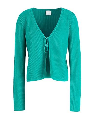 8 by YOOX Strickjacke Grün 78% Viskose, 22% Recyceltes Polyamid
