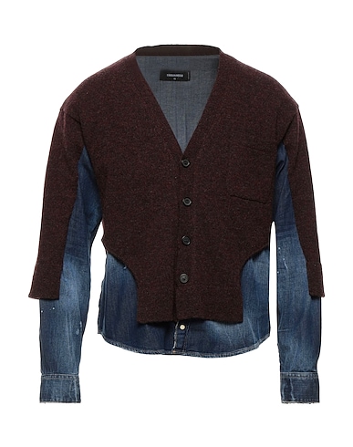 DSQUARED2 Cardigan Burgundy 98% Cotton, 2% Elastane, Wool