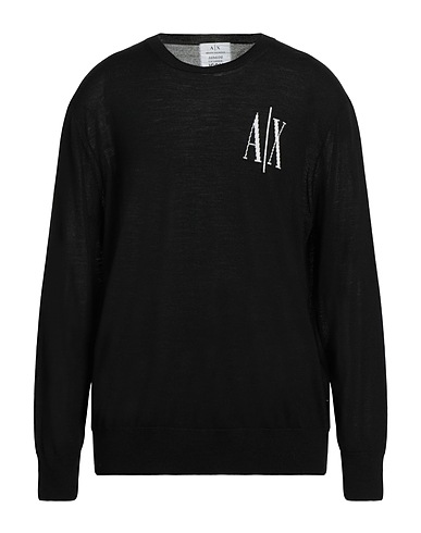 ARMANI EXCHANGE Jumper Black 100% Virgin Wool