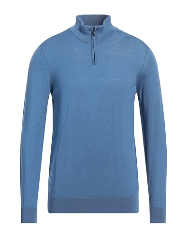 EMPORIO ARMANI Jumper with zip Pastel blue 100% Wool
