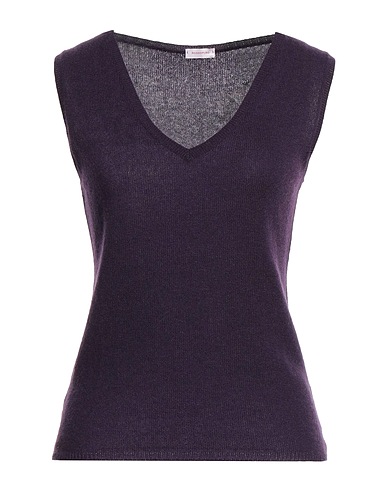 ROSSOPURO Maglia Gilet Viola scuro 100% Cachemire