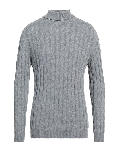 ALPHA STUDIO Polo neck Pastel blue 50% Viscose, 16% Nylon, 14% Wool, 11% Cashmere, 9% Polyester