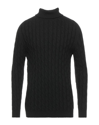 ALPHA STUDIO Turtleneck Black 50% Viscose, 16% Nylon, 14% Wool, 11% Cashmere, 9% Polyester