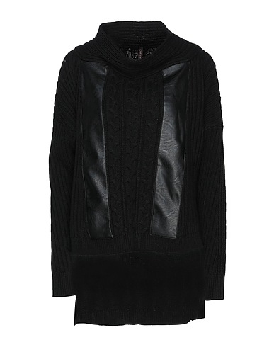 MANILA GRACE Polo neck Black 35% Polyamide, 30% Wool, 30% Viscose, 5% Cashmere, Polyester