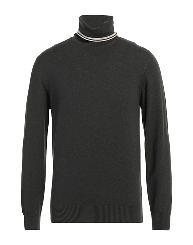 ALPHA STUDIO Polo neck Dark green 100% Merino Wool