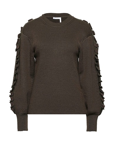 CHLOÉ Pullover Verde scuro 52% Lana Vergine, 40% Viscosa, 7% Poliammide, 1% Elastan