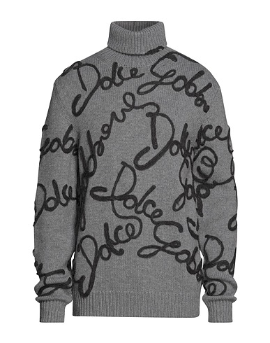 DOLCE&GABBANA Polo neck Grey 50% Virgin Wool, 30% Wool, 14% Silk, 6% Cashmere