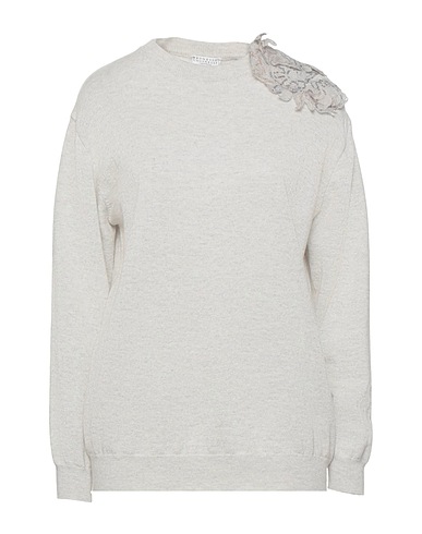BRUNELLO CUCINELLI Cashmere jumper Light grey 100% Cashmere, Polyester, Silk, Mohair wool, Other Fibres