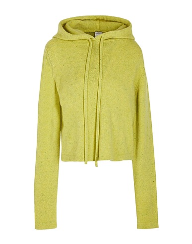 8 by YOOX Sweater BRUSHED KNIT CROPPED HOODIE
 Lime green 47% Wool, 30% Recycled polyamide, 23% Recycled wool