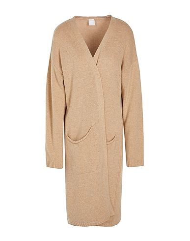 8 by YOOX Cardigan LONG OVERSIZED FIT CARDIGAN
 Beige 30% Lyocell, 30% Poliammide riciclato, 30% Lana riciclata, 10% Cashmere riciclato