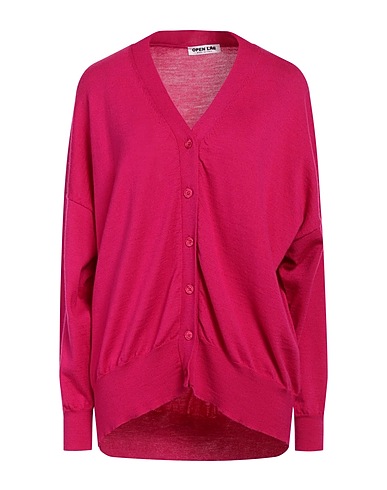 OPEN LAB Cardigan Magenta 100% Merino Wool