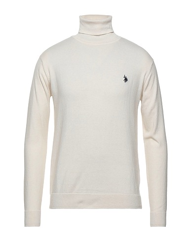 U.S.POLO ASSN. Rollkragenpullover Elfenbein 90% Baumwolle, 10% Kaschmir