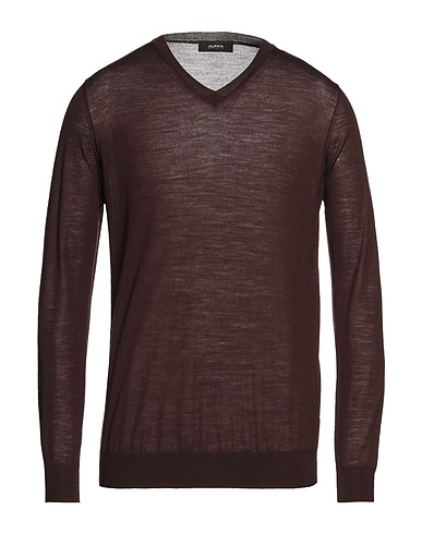 ALPHA STUDIO Sweater Dark brown 100% Merino Wool