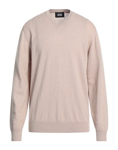 ALPHA STUDIO Jumper Beige 100% Geelong Wool