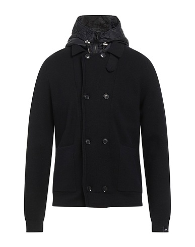 SUN 68 Strickjacke Schwarz 50% Merinowolle, 50% Baumwolle
