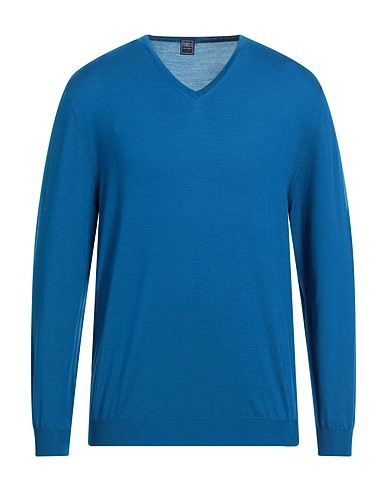 FEDELI Sweater Blue 100% Merino Wool