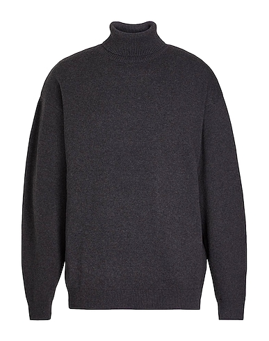 8 by YOOX Polo neck ORGANIC COTTON-CACHEMERE BLEND KNITWEAR ROLL-NECK
 Charcoal 95% Organic cotton, 5% Cashmere