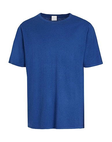 8 by YOOX プルオーバー ORGANIC COTTON-CACHEMERE BLEND KNITWEAR MOCK-NECK OVERSIZE T-SHIRT
 ミッドナイトブルー オーガニックコットン 95% / カシミヤ 5%